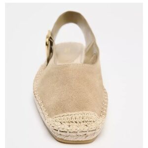 Zara beige suede espadrille sling backs